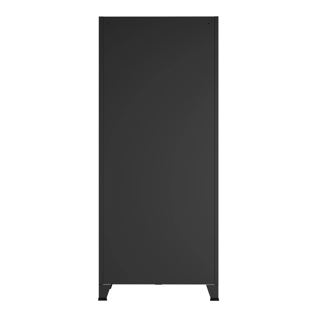 Armadio Hankasalmi per Guardaroba con Cassetti 180 x 90 x 40 cm Acciaio Nero [en.casa]