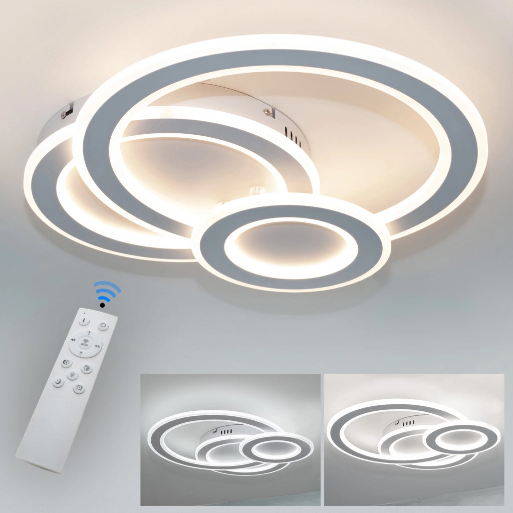 CANDY Plafoniera LED 105W CCT da 3000K a 6500K lampada moderna dimmerabile luce soffitto camera telecomando 8573lm 230V