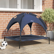 Letto rialzato per cani con tetto removibile blu navy L acciaio
