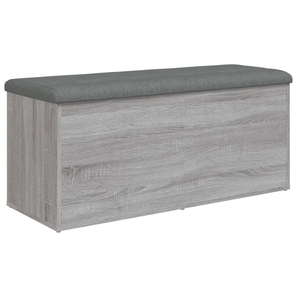 Panca Portaoggetti-Sgabello-Panca con Contenitore Grigio Sonoma 102x42x45 cm Legno Multistrato 992281