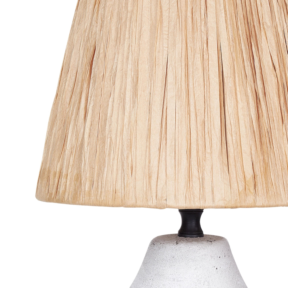 Set di 2 lampade da tavolo in ceramica con paralumi a cono in carta, effetto anticato Bianco e naturale camera da letto soggiorno