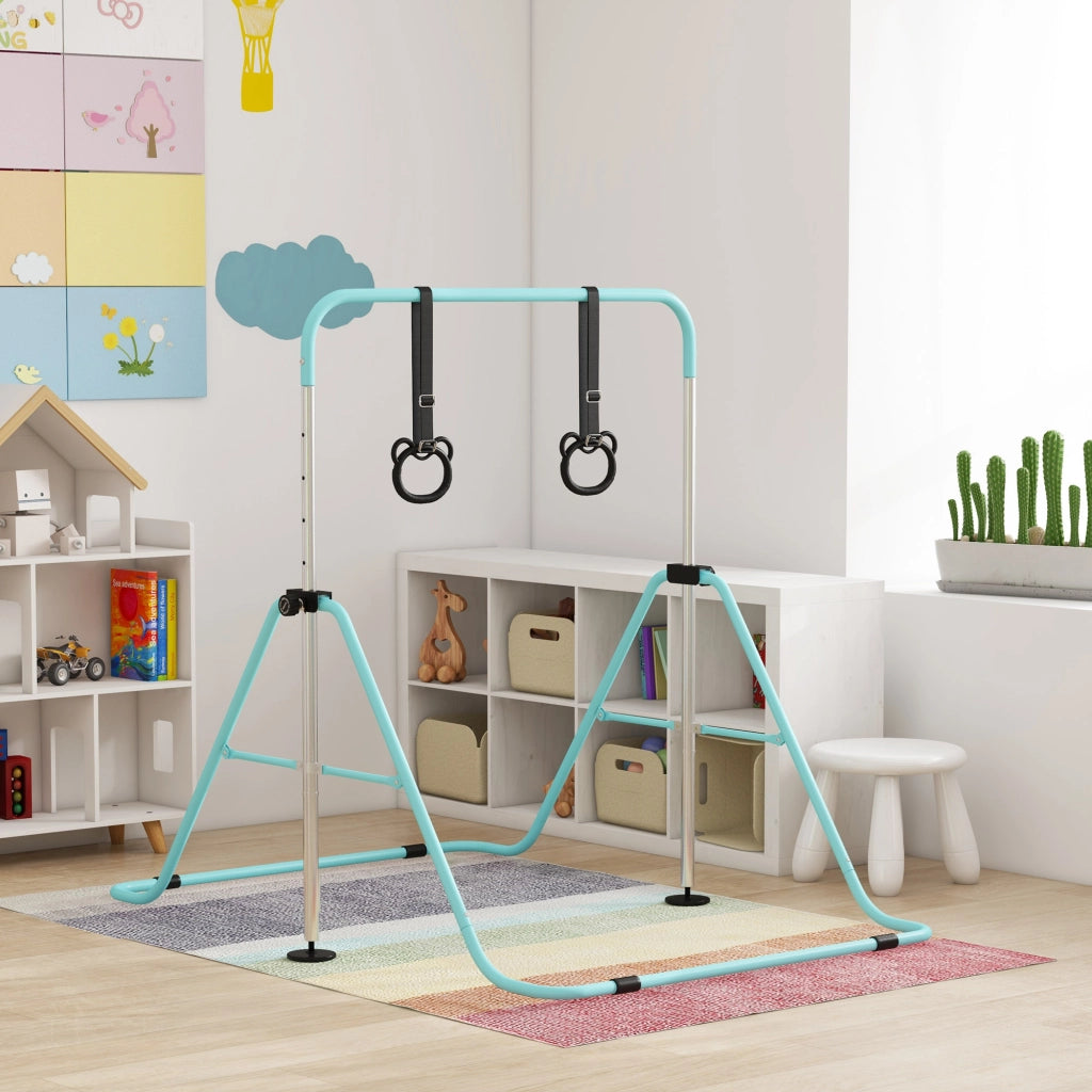 Barra orizzontale regolabile per bambini con anelli ¨C zephmum ¨C ciano