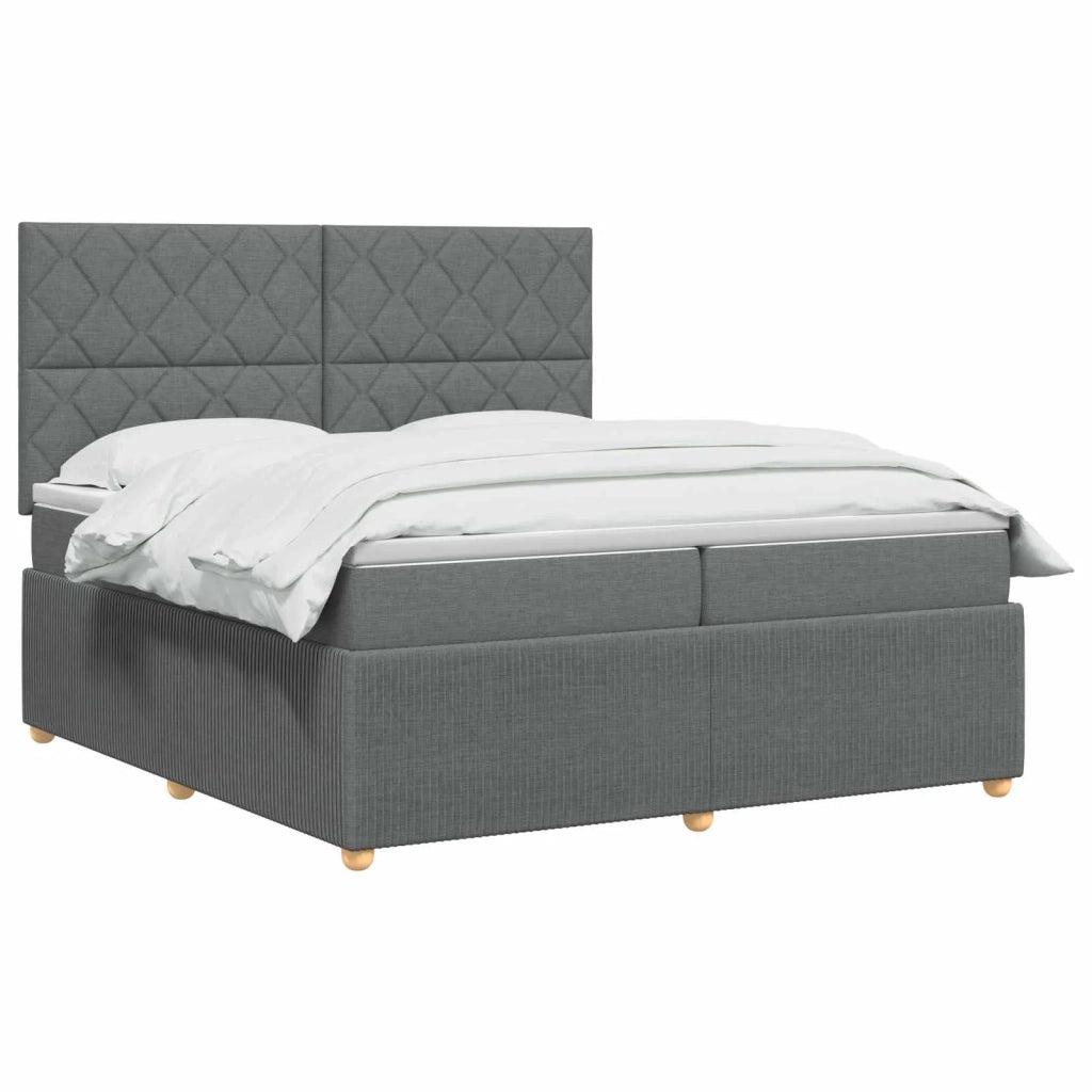 Letto box spring con materasso Grigio Scuro 200 x 200 cm 3454481