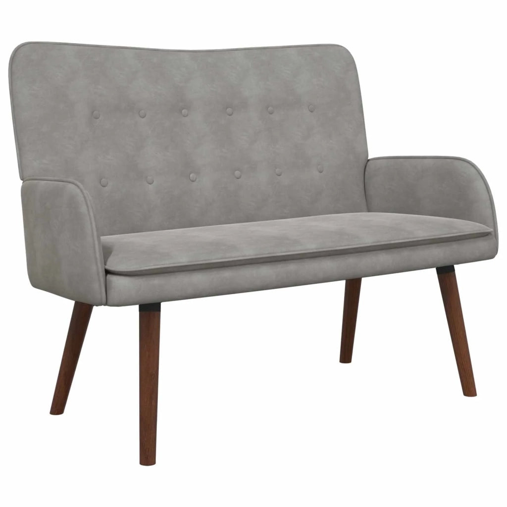 Sofa a Due Posti Grigio chiaro 115 x 61 x 87 cm Velluto