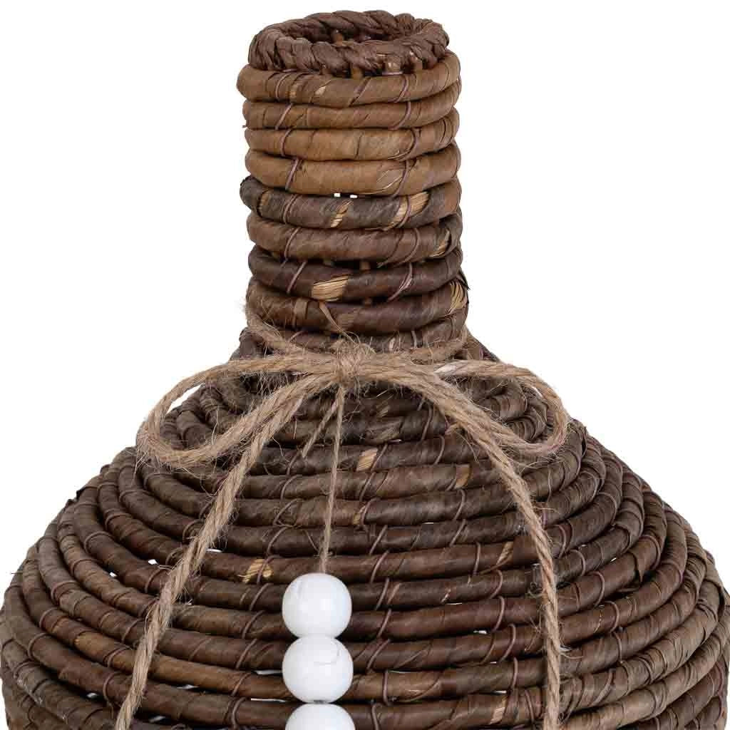 Vaso in foglia di banano naturale marrone, D22x38h cm