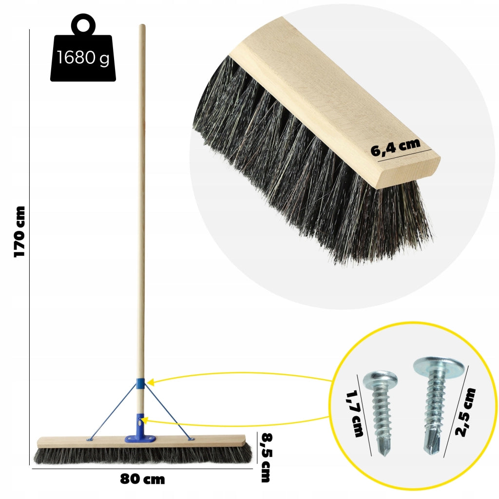 Scopa universale KADAX per esterni, 80 cm, con manico, per giardino.