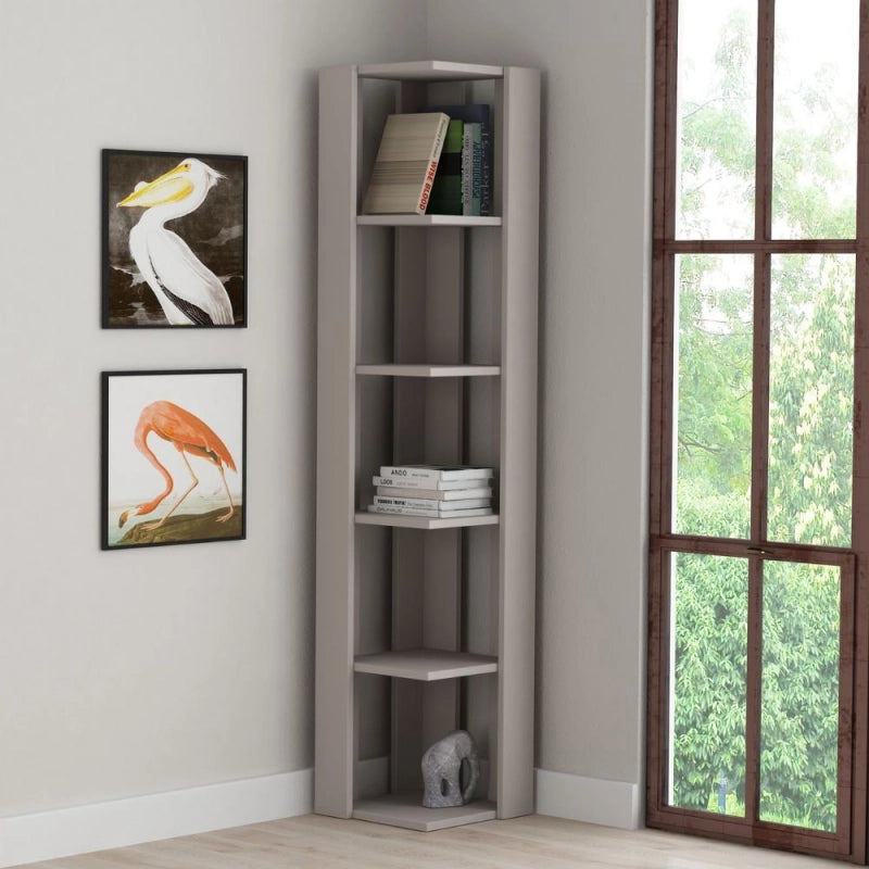 Libreria angolare Nati light mocha 5 ripiani