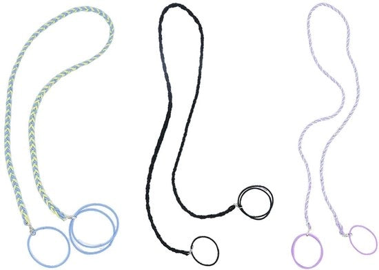 Set di elastici per capelli a tre pezzi - Nylon intrecciato - Elastici - Kit per capelli - Adatto per surf, nuoto e bicicletta - 64 cm - Fascia per capelli