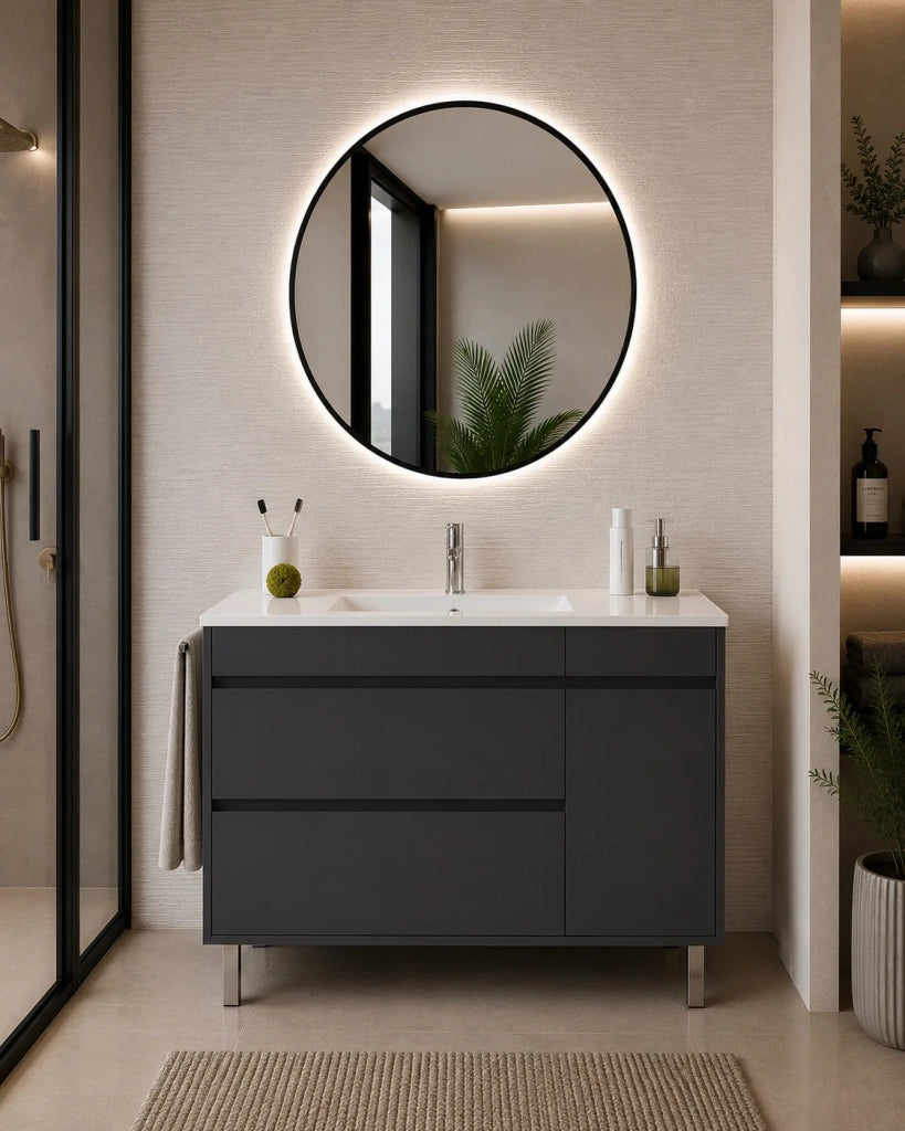 Mobile bagno con lavabo ORIGENBATH CAPRERA senza specchio 70x45 cm grafite con colonna