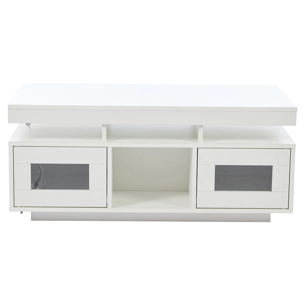 Tavolino-Xylo-100x50x43cm bianco LED app presa elettrica
