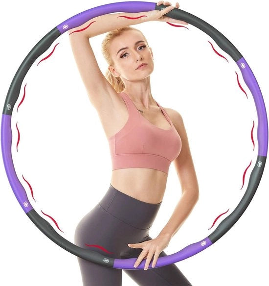 Hula hoop per adulti 12 kg - grigio viola con 8 anelli rimovibili