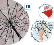 Parasole per spiaggia Ø 240 cm in alluminio modello fondo mare con borsa portasole e ombrellone UPF 50+ Rosso 240 cm