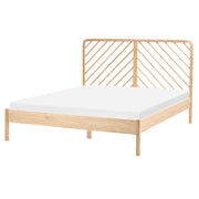Letto in legno di pino marrone chiaro con rete 160 x 200 cm stile scandinavo naturale