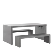 Set da pranzo da giardino Tavolo a forma di U in cemento grigio 2 panche 4 posti resistente all'acqua industriale