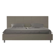 ityhome Letto matrimoniale king size con rete imbottito 190x210 similpelle cappuccino Mika