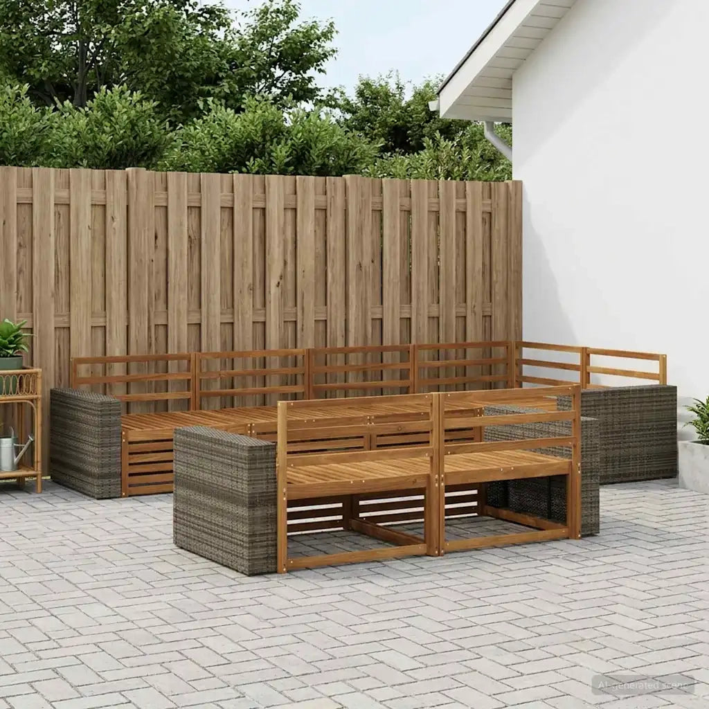 Set di divani da esterno 7 pcs Naturale 3383487
