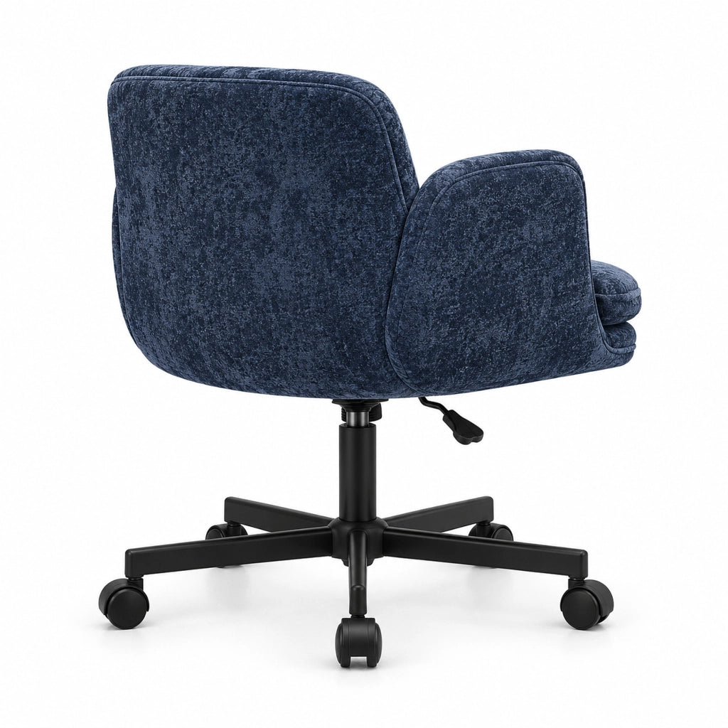 Sedia da Ufficio in Tessuto con Braccioli Regolabili; Blu; per Studio e Camera da Letto