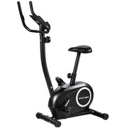 Cyclette Magnetica con Resistenza a 8 Livelli 86x51x128 cm Display LCD e App Bluetooth in Metallo Nero