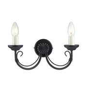 Applique doppia da interno Chartwell Elstead nera 2xE14 60W