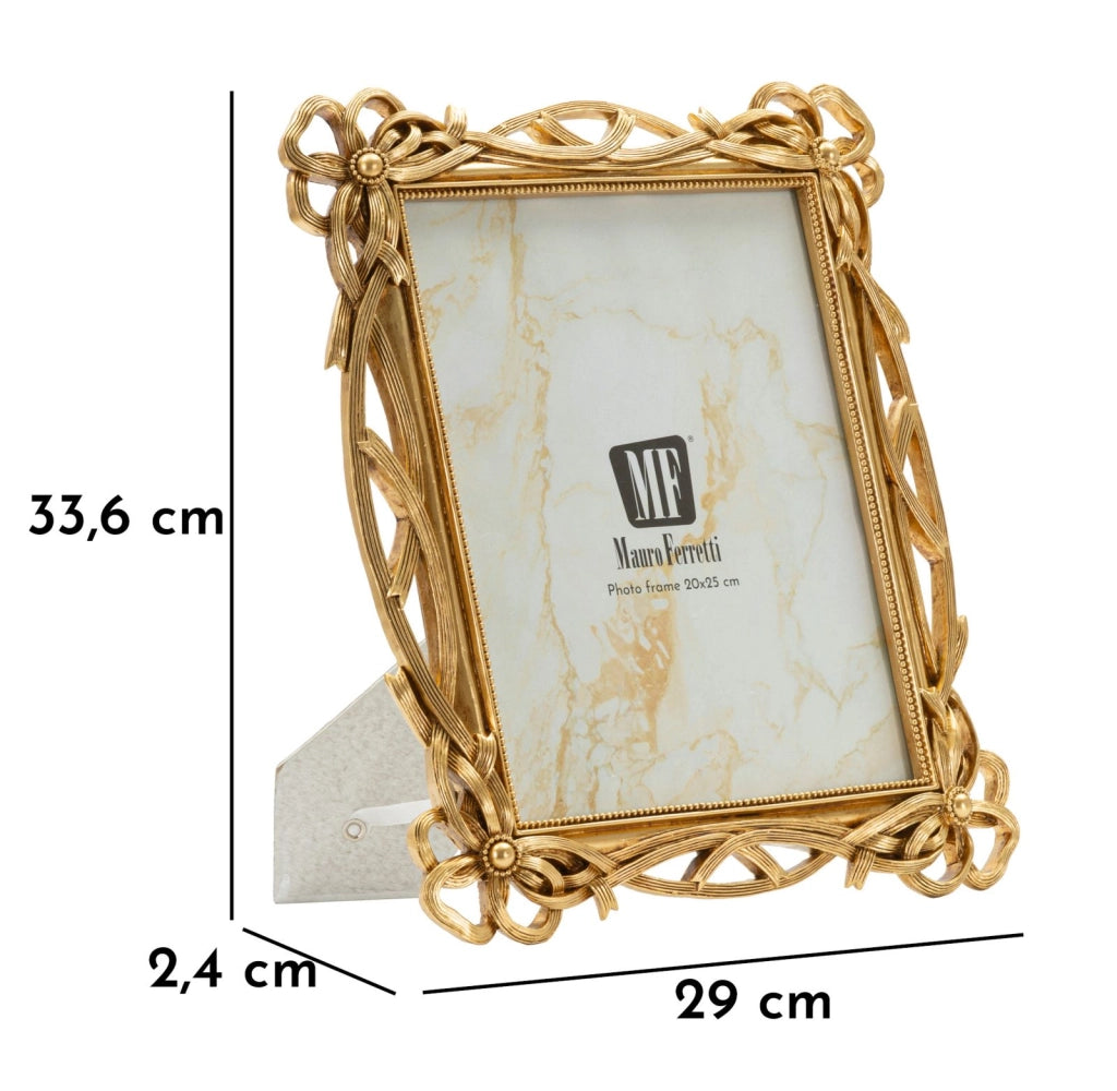 Cornice Knot 29x2,4x33,6 cm in Resina e Vetro Oro