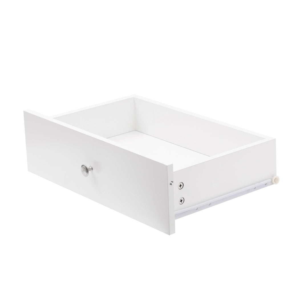 Sideboard con venature legno bianco - Zephmum - 4 ante, 2 cassetti, vetro