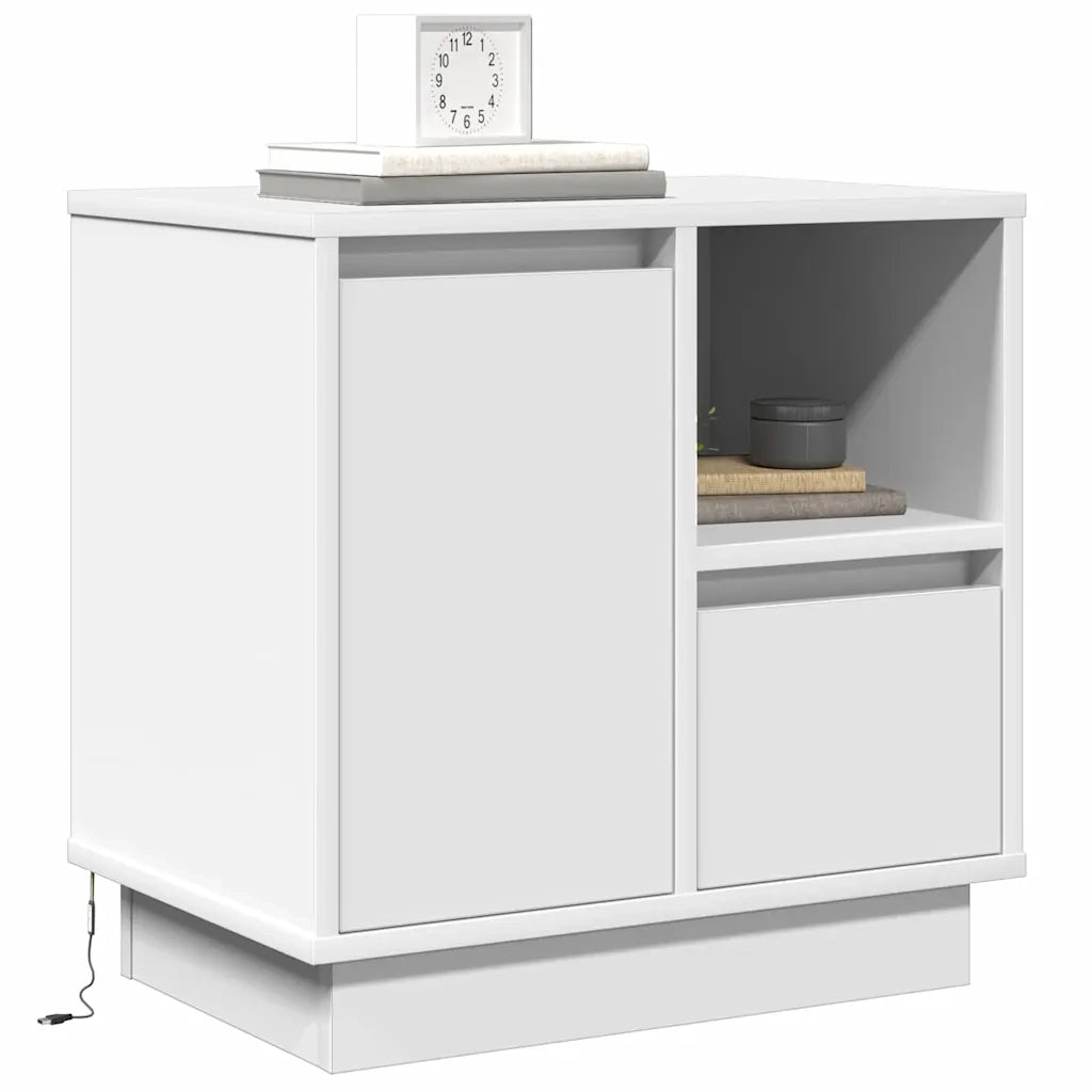 Comodino | Armadio da Notte | Mobiletto da notte Bianco 50 x 34,5 x 50 cm. Legno multistrato