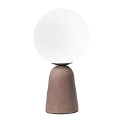 KANTAN - Lampada da tavolo e parete in cemento rosso con sfera in vetro soffiato satinato, attacco E14 IP20 - Rossini Illuminazione