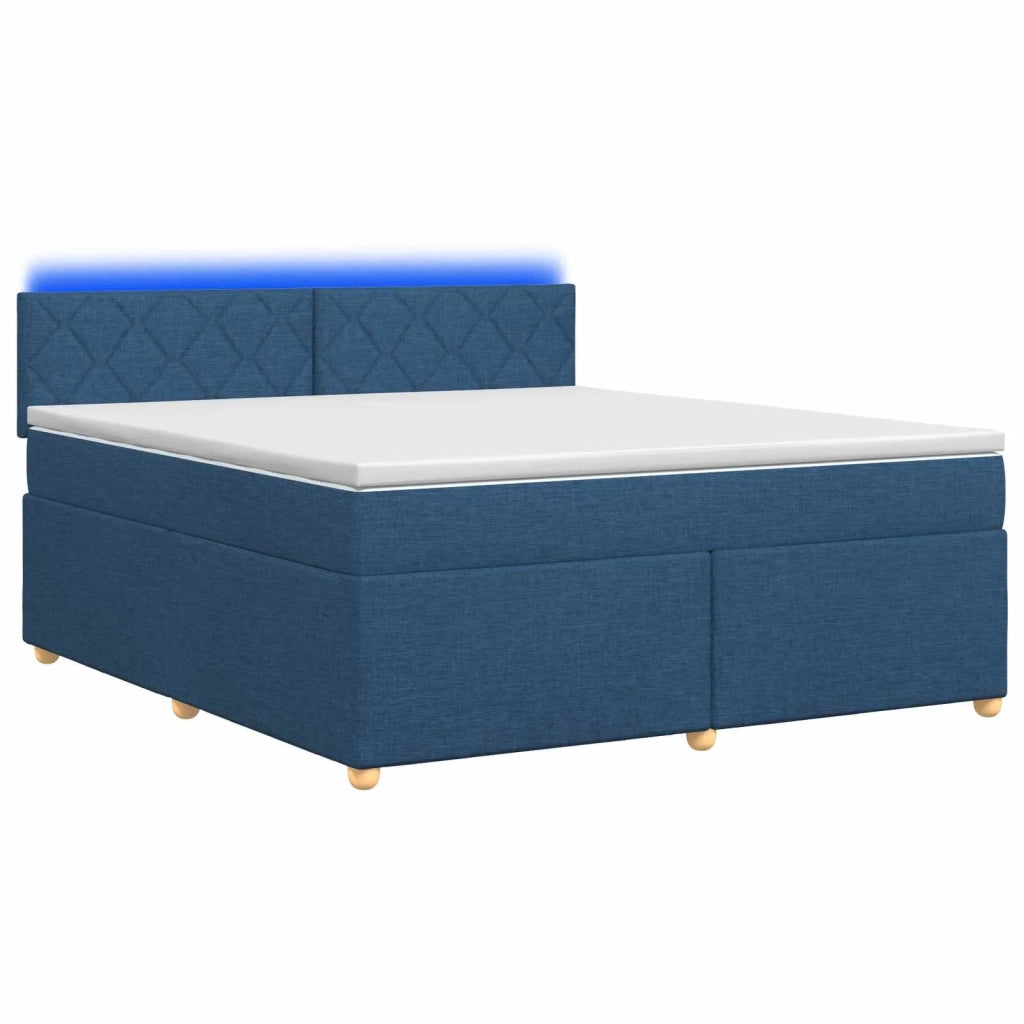 Letto box spring con materasso Blu 140 x 190 cm Tessuto 3452428