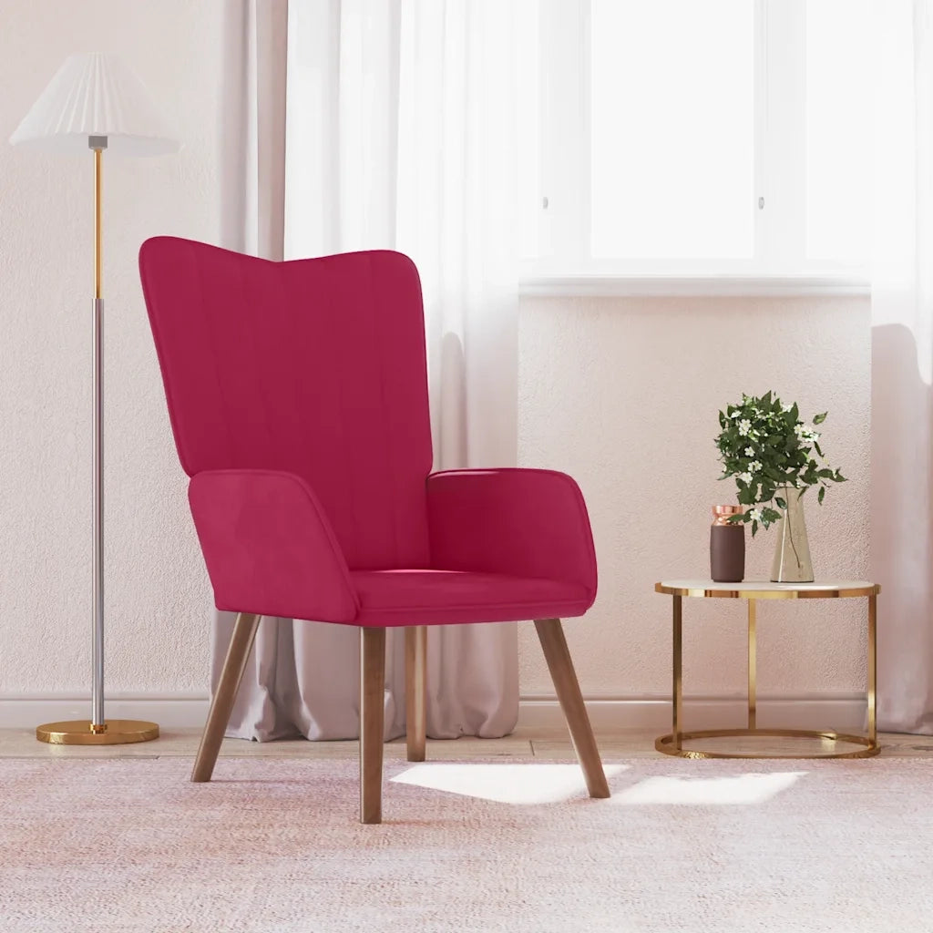 Poltrona Relax | Sedia Relax Rosso Vino in Velluto