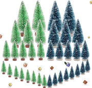 36 Mini alberi di Natale in miniatura 4 misure decorazione di Natale in miniatura verde piccola decorazione di Natale con effetto neve realistica piccola albero di Natale per decorazione di tavola