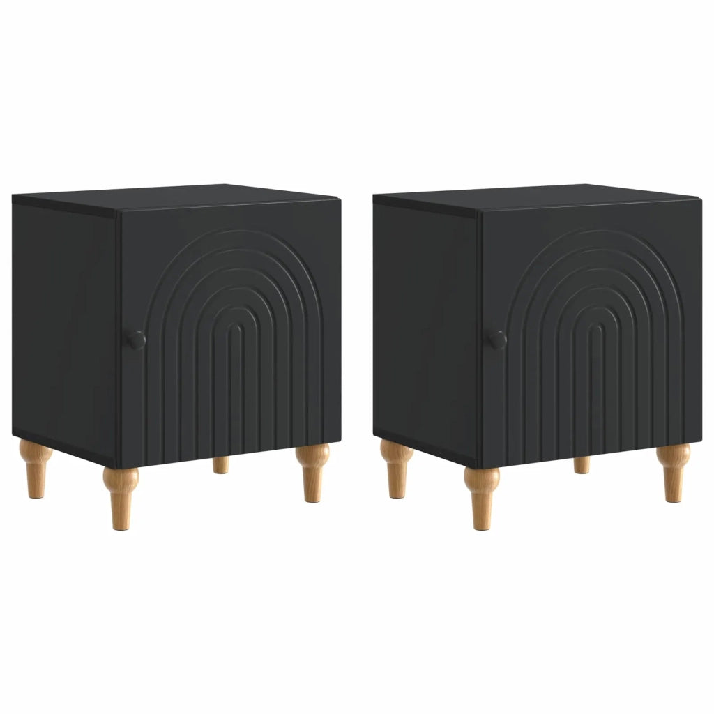 Armadio da Notte 2 pcs Nero 43 x 34,5 x 50 cm