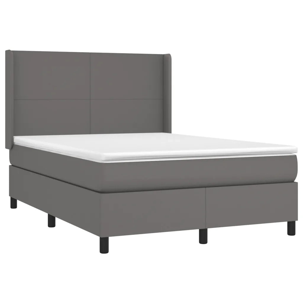 Giroletto Molle con Materasso e LED Grigio 140x200cm Similpelle 3139269