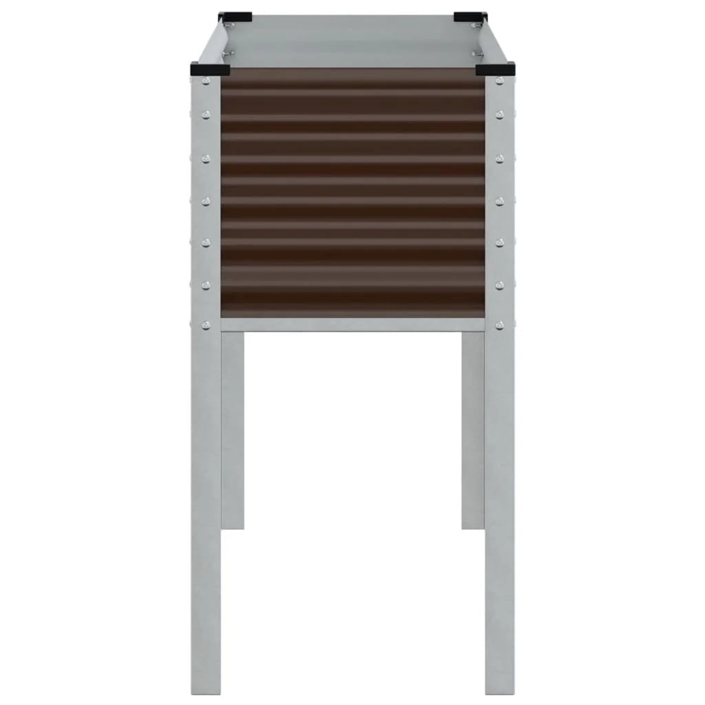 Fioriera rialzata per piante fiori terrazza giardino 100 x 41 x 90 cm acciaio marrone 02_0037273