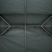 Copertura per Gazebo 4x3 m a 2 Livelli in Poliestere con Cinghie e 10 Fori di Drenaggio, Grigio Antracite