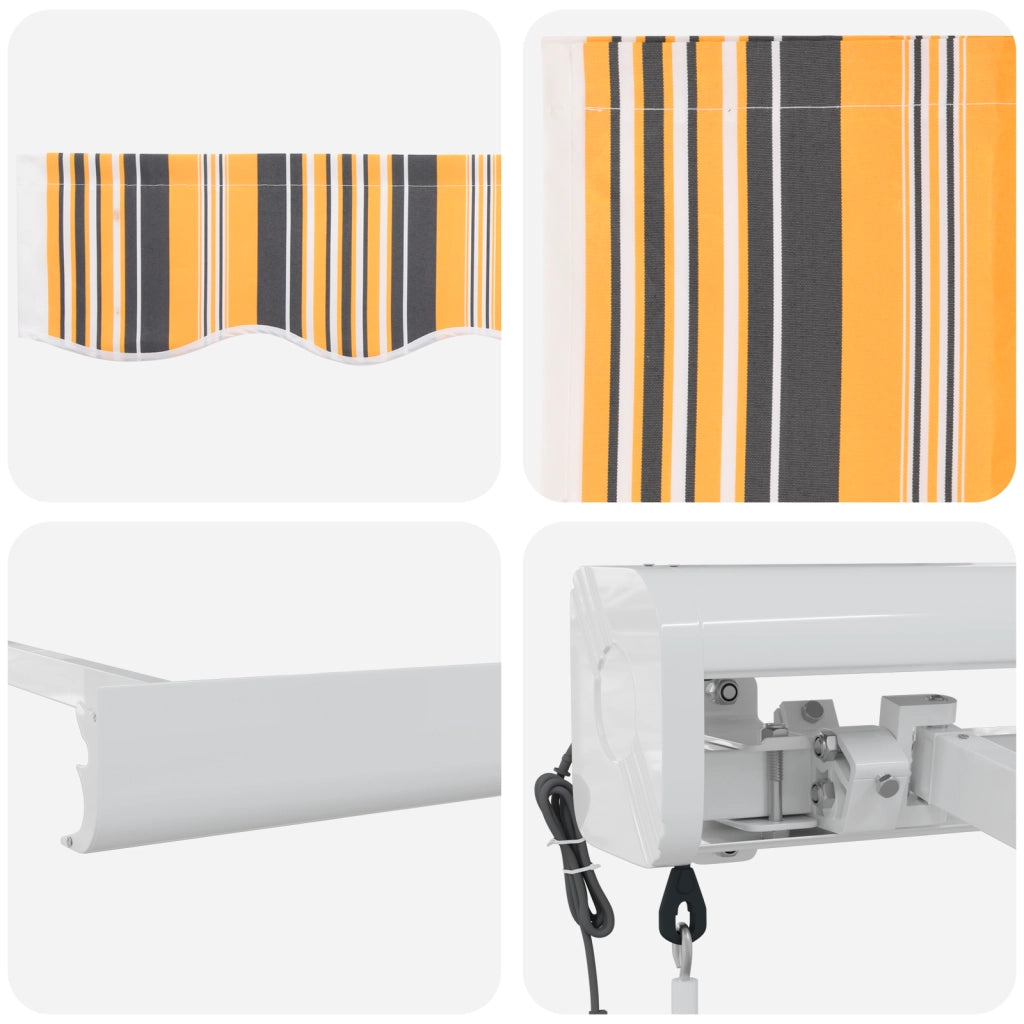 Tenda retrattile manuale a strisce multicolore 350x250 cm