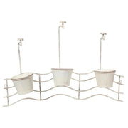 Fioriera in metallo bianco 95x23x69h