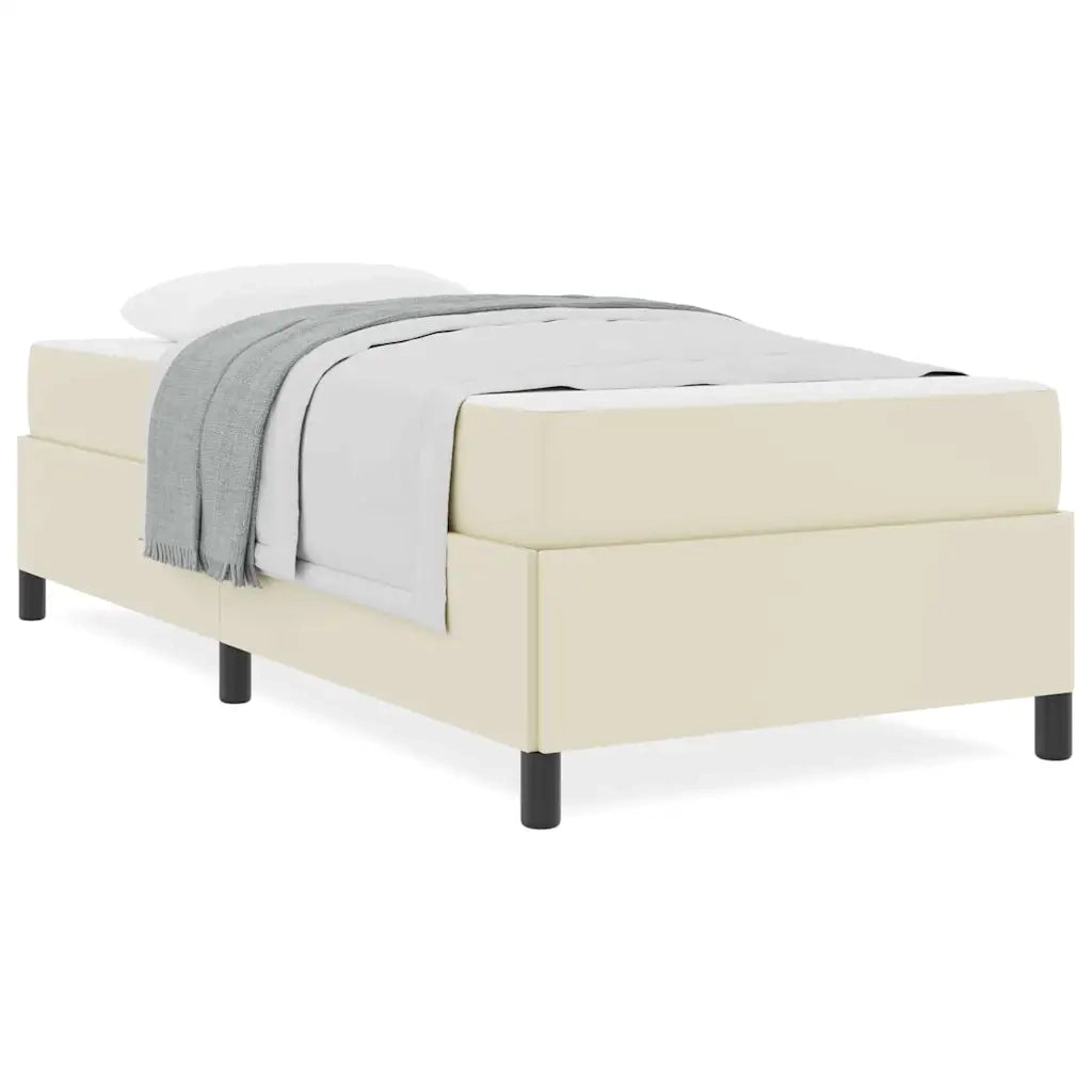 vidaXL Struttura letto con materasso Crema 90 x 200 cm Pelle sintetica