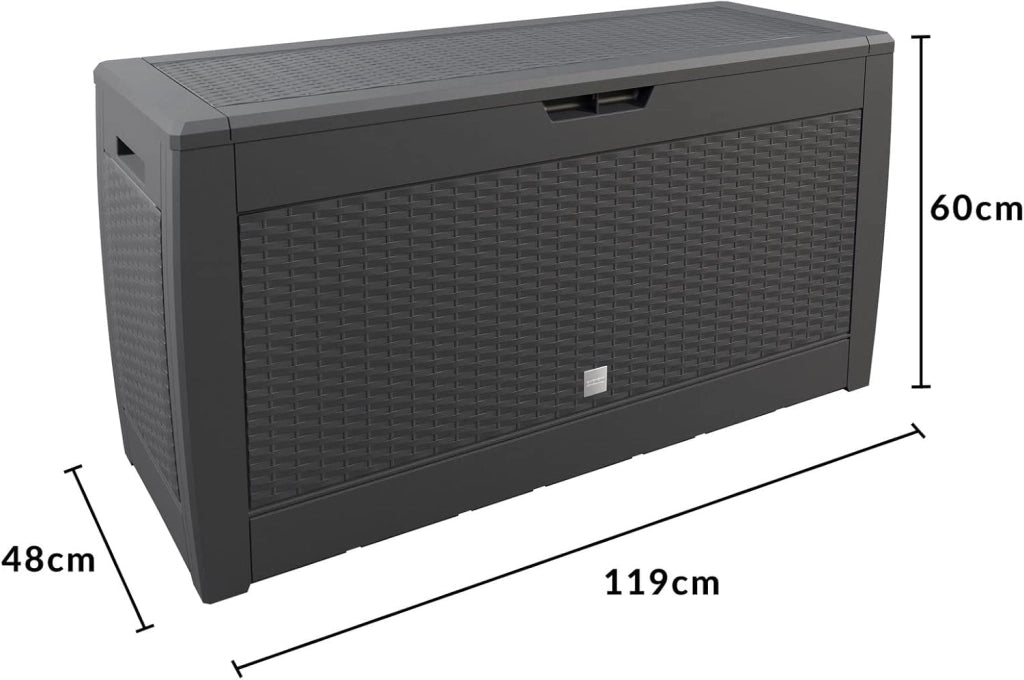 ® Baule da Giardino 310L Box Portacuscini 119x48x60cm 4 Rotelle Multibox 3 Maniglie Contenitore Richiudibile