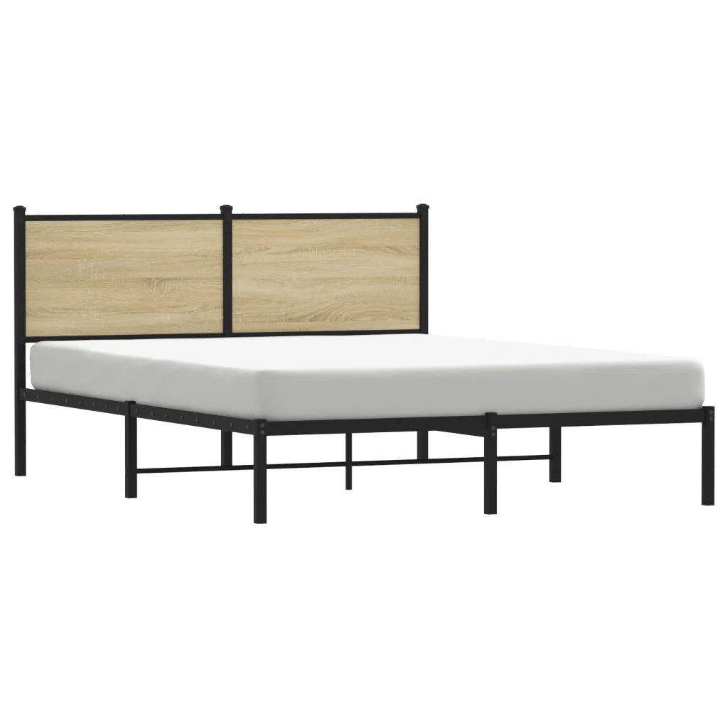 Giroletto senza Materaso in Metallo Rovere Sonoma 137x190 cm 4007715