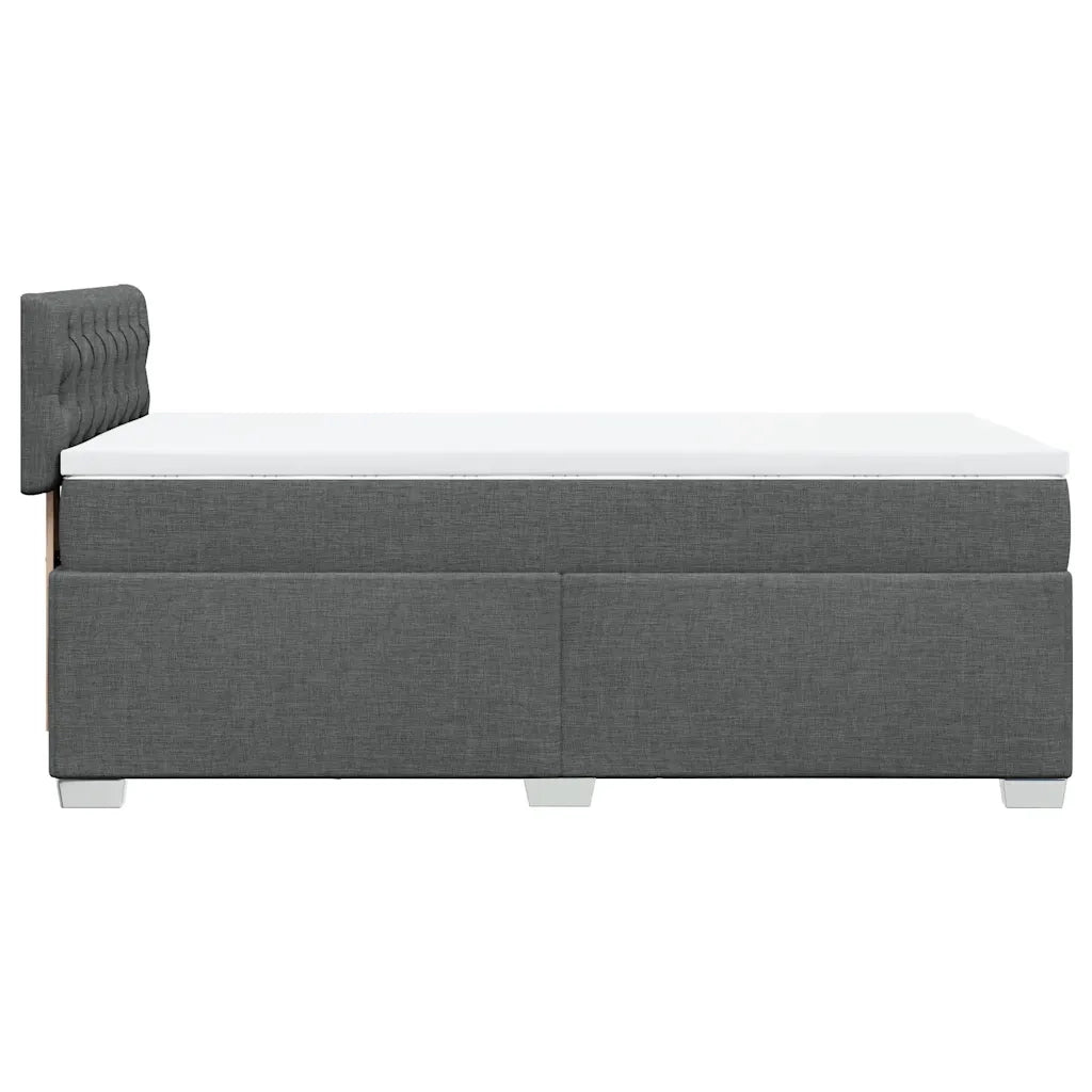 vidaXL Giroletto a Molle con Materasso Grigio Scuro 100x200 cm Tessuto