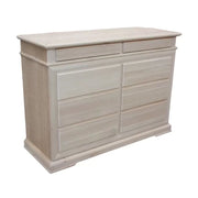 Cassettiera classica in legno 8 cassetti grezzo l.150 p.53 h.102 (3008) - Mobili 2G