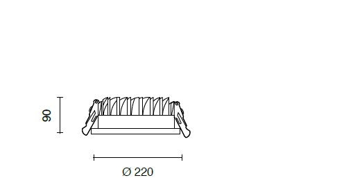 REX FARETTO DA INCASSO LED 3000K 3100LM 40W IP20 BIANCO D.22CM