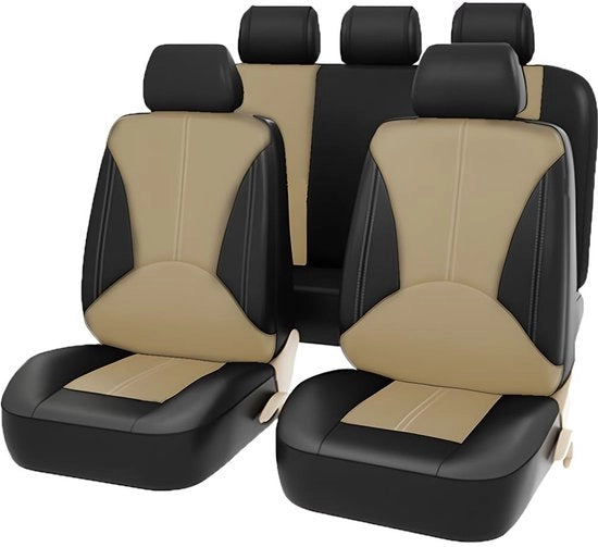 Set di protezione per sedili 9 pezzi - Impermeabile - Universale - Pelle forata - Facile da installare - Design elegante - Protezione per sedili auto