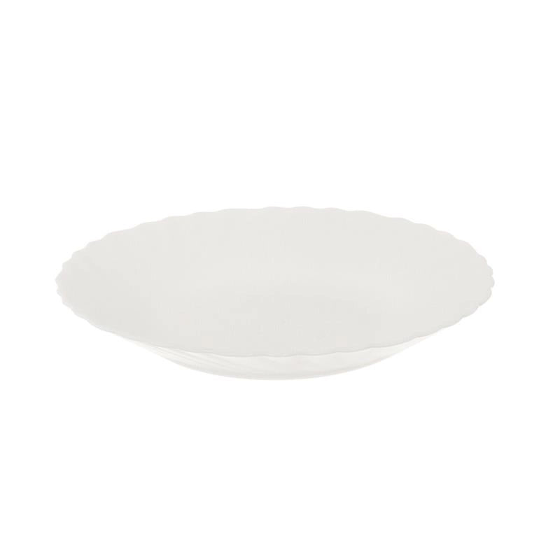 PRIMA PIATTO FONDO IN VETRO TEMPERATO BIANCO 23 CM