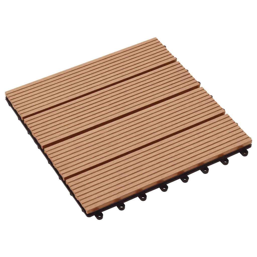 Piastrella per Decking 11 pz Teak riciclato 30 x 30 cm WPC CFW4416116