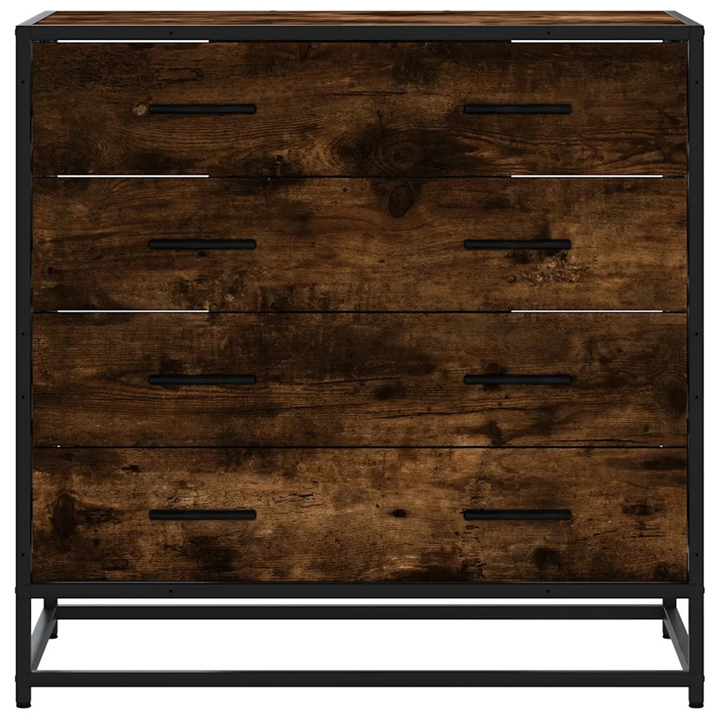 Cassettiera Rovere Fumo 70x41x70 cm in Legno Multistrato 849081