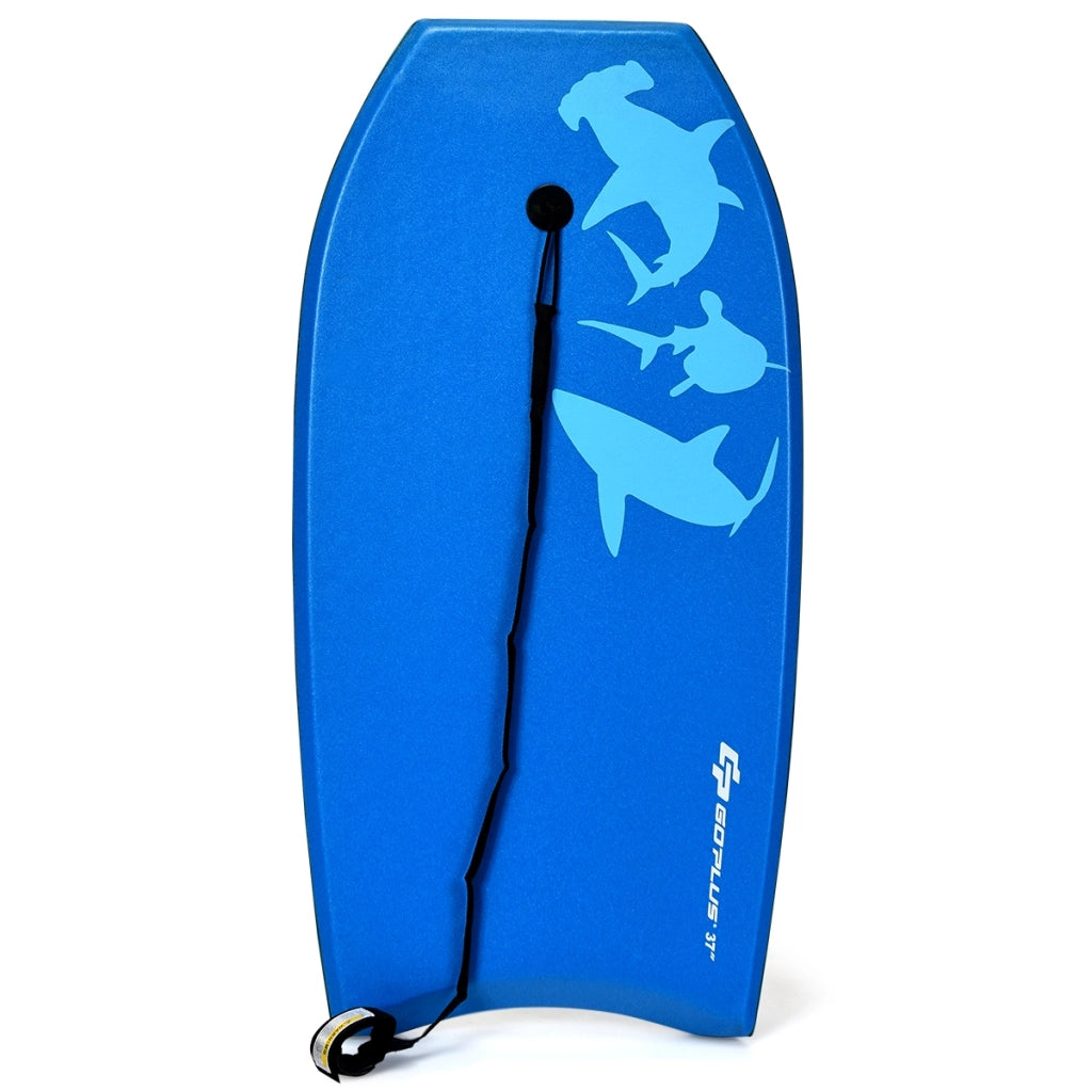 Tavola da surf con cinturino per piedi Bodyboard da surf per bambini/adulti 104x52x6cm Blu e bianco