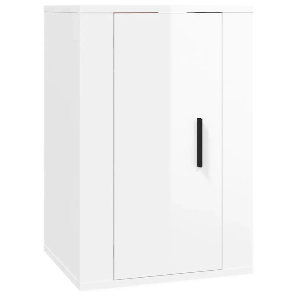 Mobile Porta TV a Parete Bianco Lucido 40x34,5x60 cm 816660