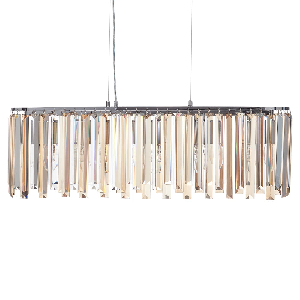 Lampadario in ferro argentato con cristalli di vetro Finitura cromata Illuminazione in stile glamour Soggiorno Sala da pranzo