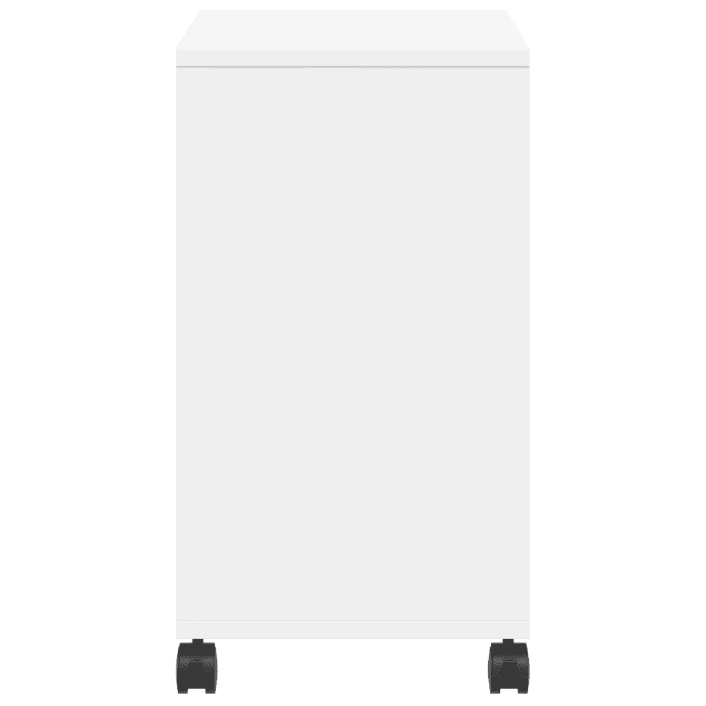 Tavolino | Tavolo laterale con Ruote Bianco 50x30x55 cm in Legno Multistrato